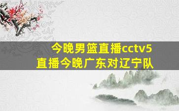 今晚男篮直播cctv5 直播今晚广东对辽宁队